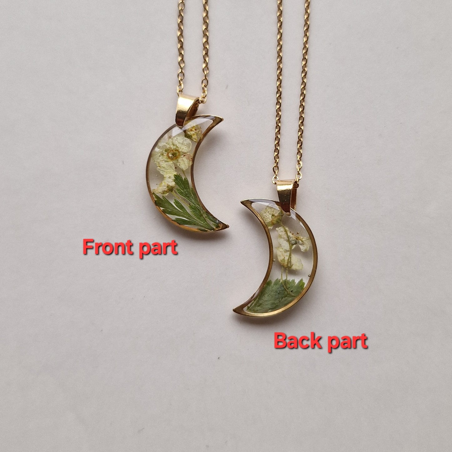 'Qızılı Ay' - 'Spieriya' çiçəyindən əl işi boyunbağı modeli