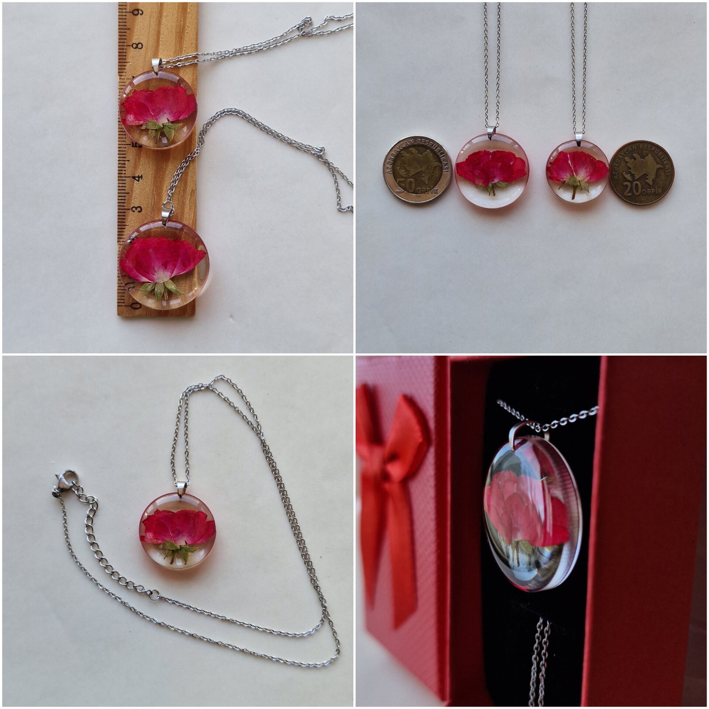 Qızılgül boyunbağısı - Əl işi üsulu ilə hazırlanmışdır